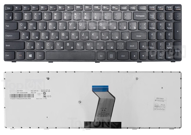 Клавиатура для Lenovo G500 G505 G505A G510 G700 G700A G710 G500AM G7 черная с черной рамкой
